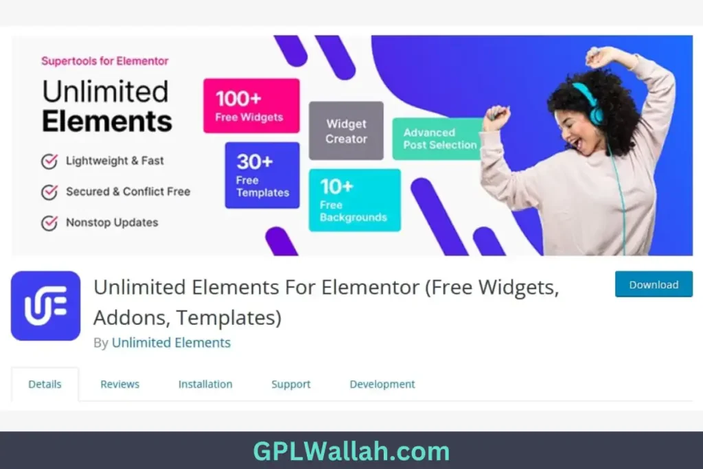 Free Download Unlimited Elements for Elementor Pro